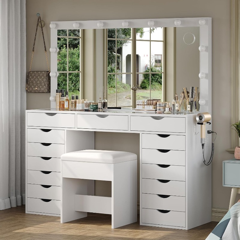 Yanosaku Aynalı ve Işıklı Maky - Dressing Table Vanity With Lighted Mirror incelemesi ve fiyatı