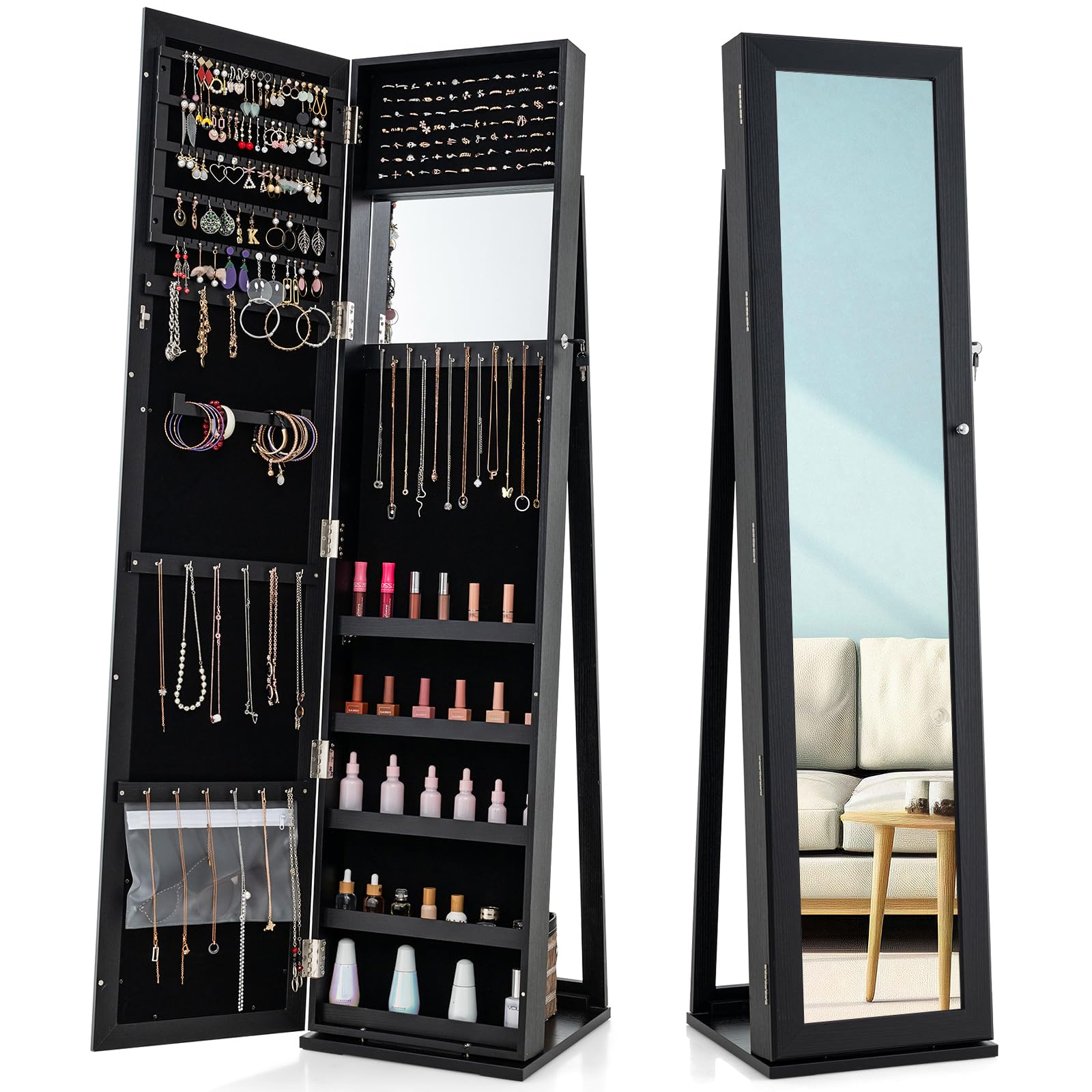 62 inç Yüksekliğinde Tam Boy A - Full Length Mirror Jewelry Armoire incelemesi ve fiyatı