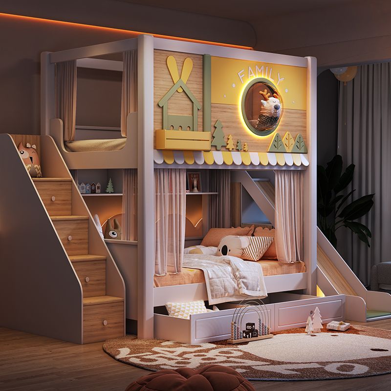 Modern Orman Temalı Çocuk Ranz - Bunk Bed With Stairs And Slide incelemesi ve fiyatı