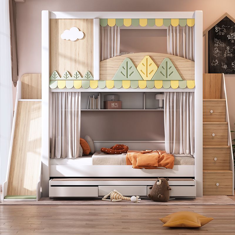 Modern Doğa Temalı Çocuk Ranza - Bunk Bed With Stairs And Slide incelemesi ve fiyatı