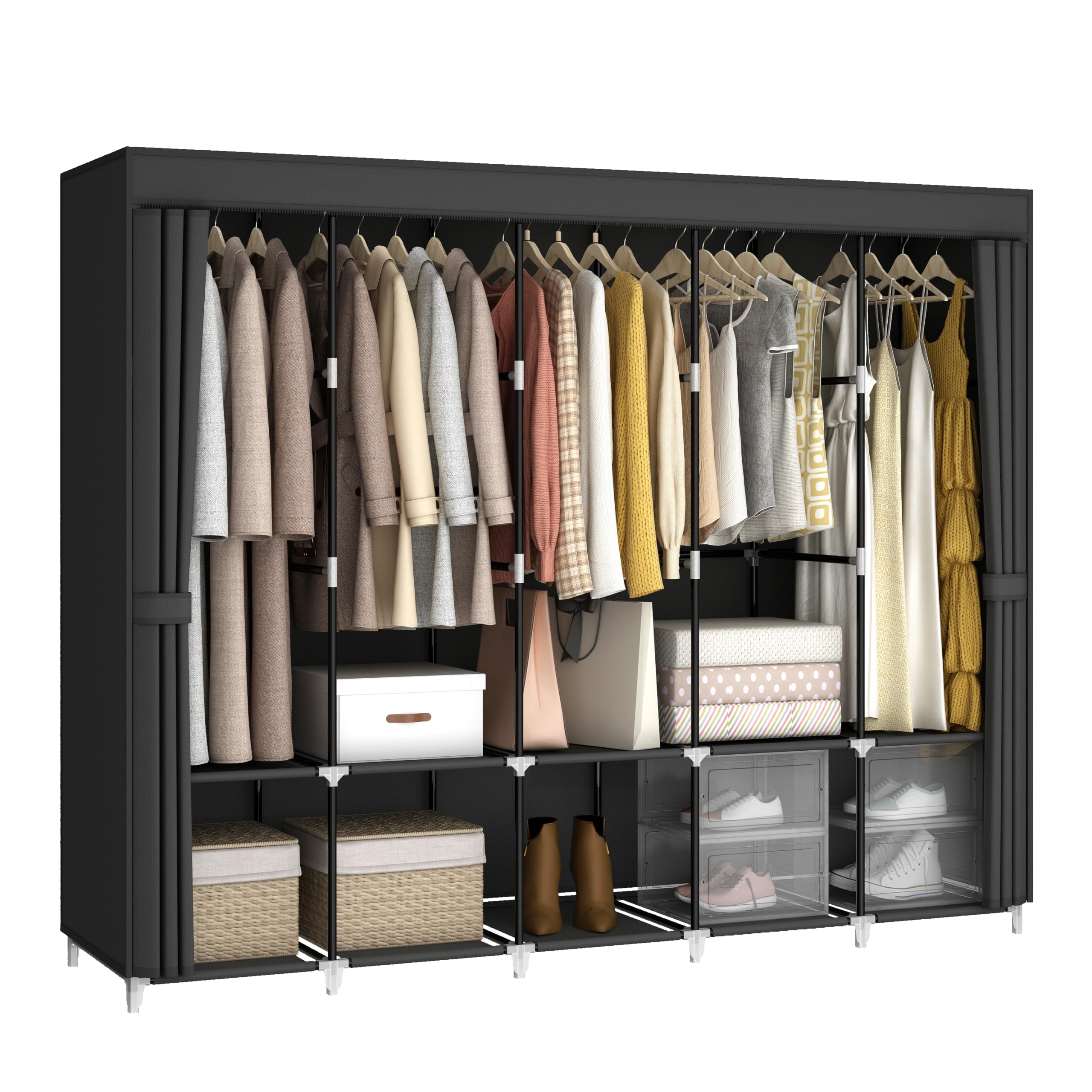 83 inç Büyük Kapasiteli Taşına - Wardrobe Closet Portable Fabric Cover incelemesi ve fiyatı