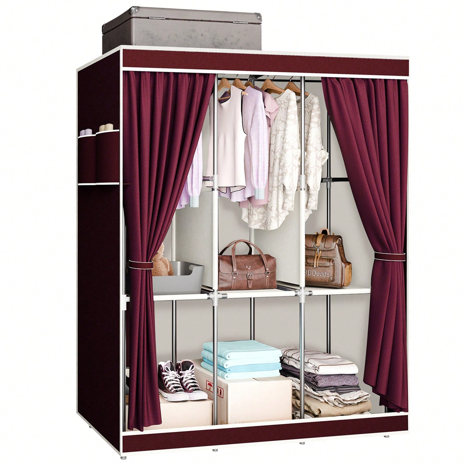 65 inçlik Raflı ve Askı Çubukl - Wardrobe Closet Portable Fabric Cover incelemesi ve fiyatı