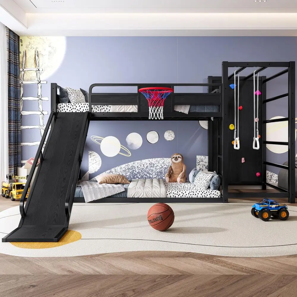 İkiz Metal Ranza Yatak, Basket - Bunk Bed With Stairs And Slide incelemesi ve fiyatı