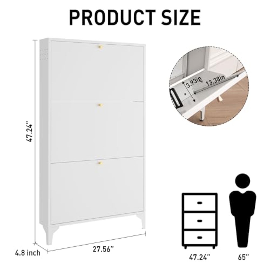 3 Çekmeceli Ayaklı Ayakkabı Do - Shoe Rack Cabinet Narrow Entryway incelemesi ve fiyatı